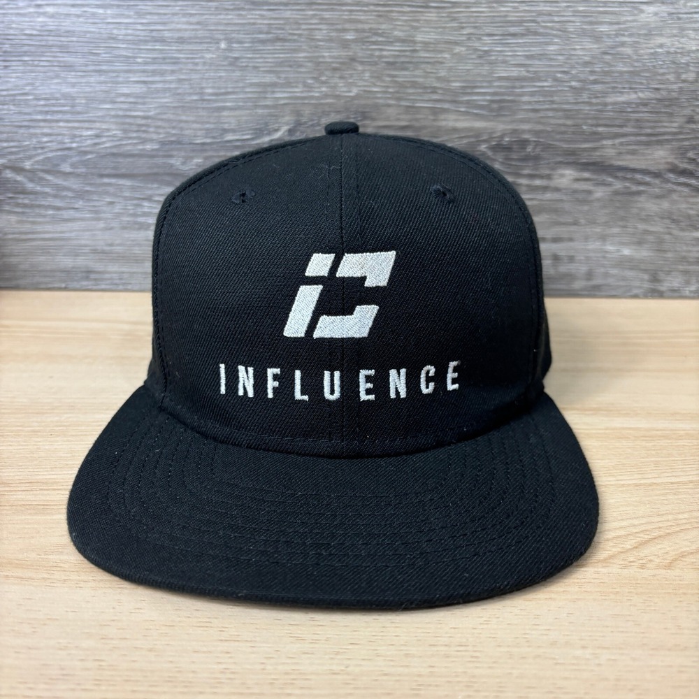 Infulence Hat Cap Snap Back Black New Era One Size Adjustable‎